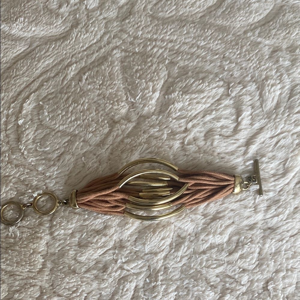 Bella & Jack Casually Elegant Gold and Tan Bracelet - Picture 5 of 9